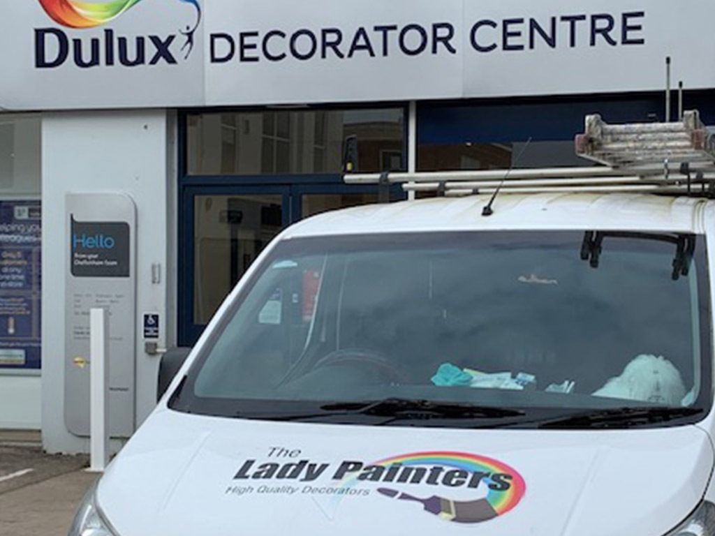 zipwp-image-41 The Lady Painters Van Parked Outside of Dulux Decorator Centre